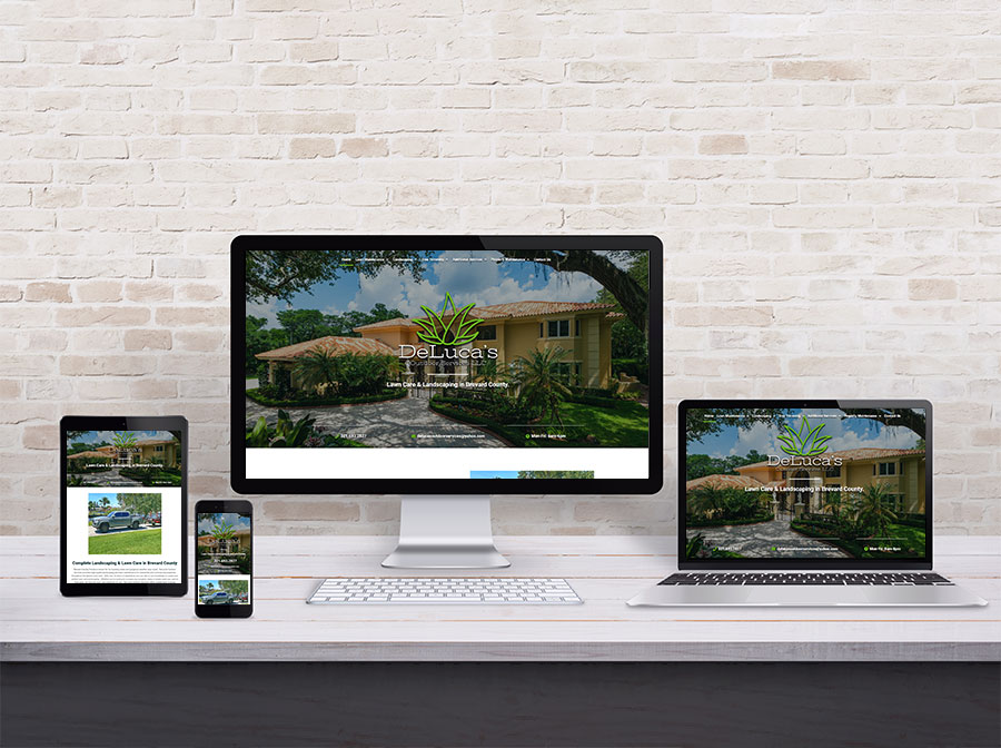 3 screens showing responsive website design examples for businesses in Rockledge
