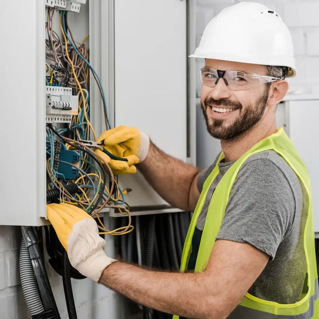 electrician working on an electrical box - website design services for electricians Collinsville Illinois - metro east - St. Louis Metro - Central Illinois - Springfield IL