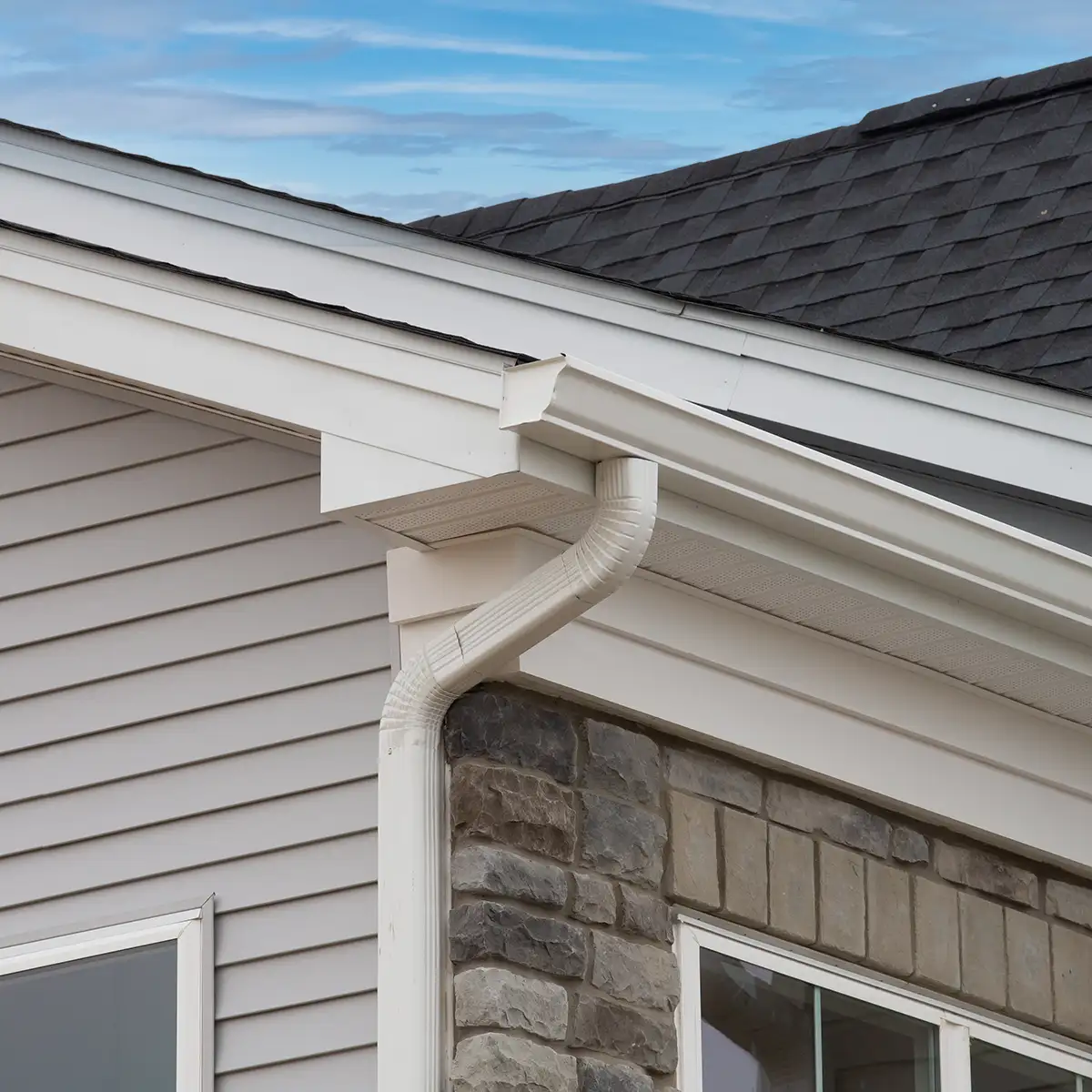 gutter underneath soffit and fascia on a house - gutter company website design services in Collinsville Illinois - metro east - St. Louis Metro - Central Illinois - Springfield IL