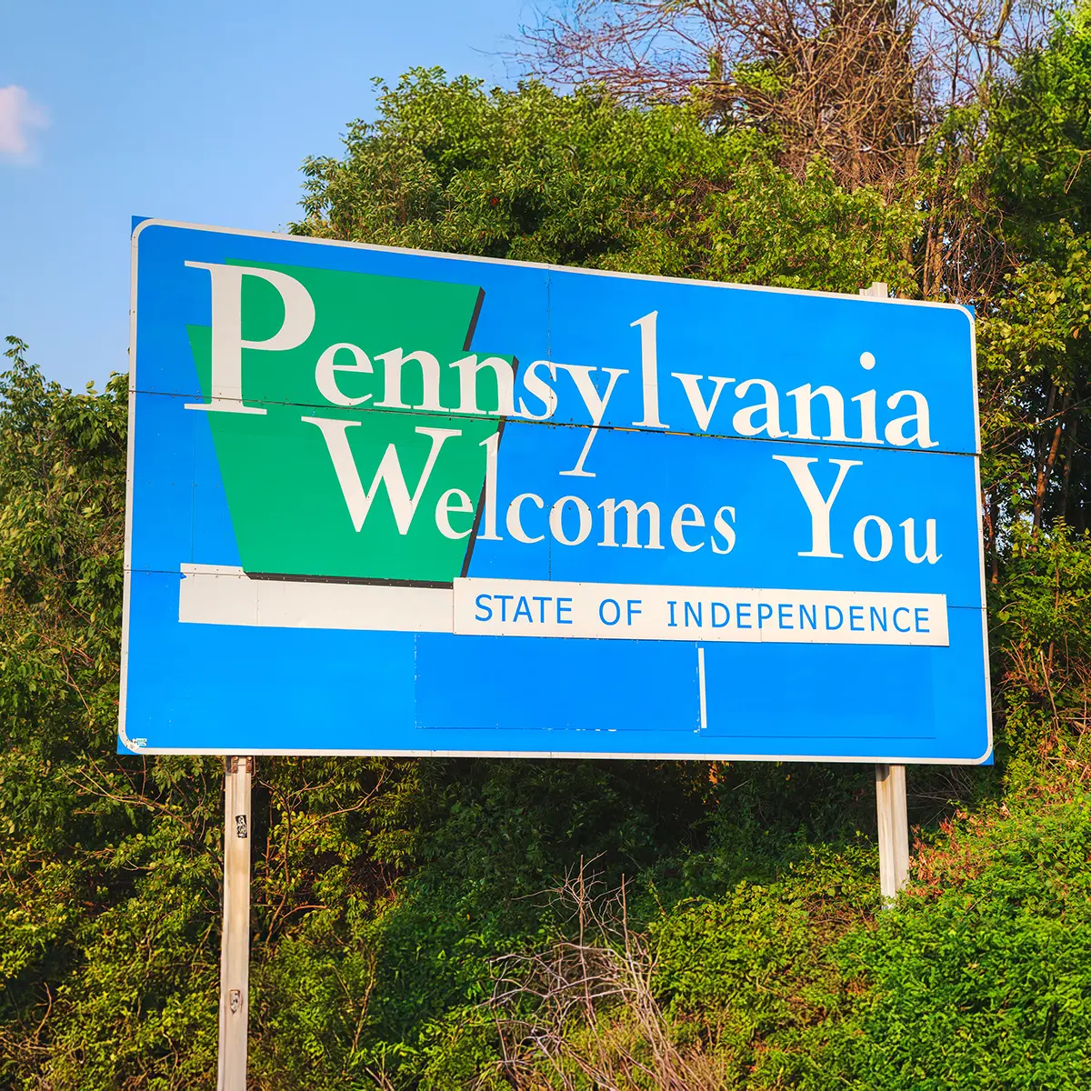 Welcome to Pennsylvania sign